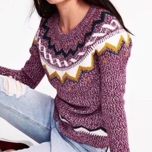 Old Navy Classic Fair Isle Women Pullover Knit Sweater Cotton Blend Size Large